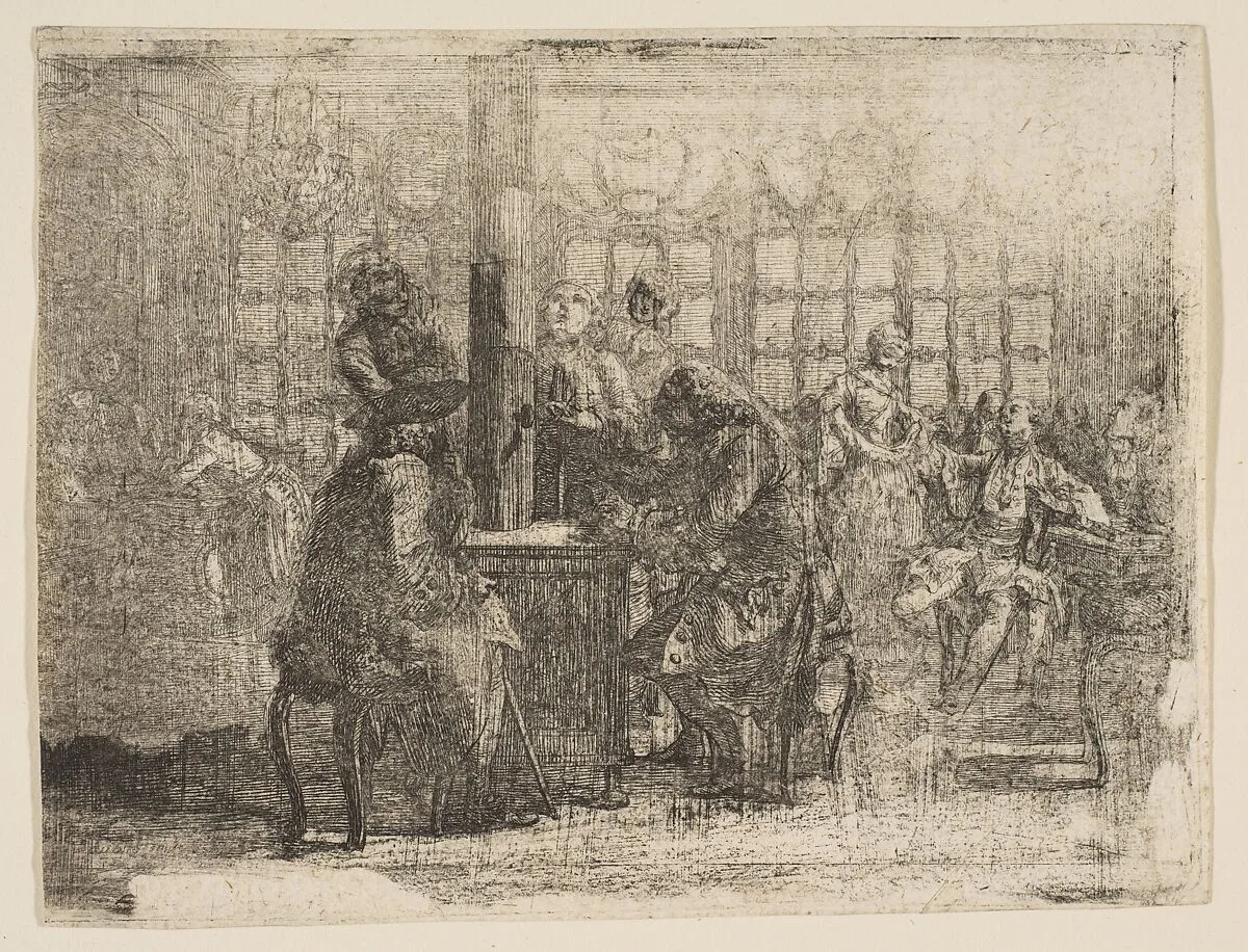 Les Nouvellistes — Gabriel de Saint-Aubin