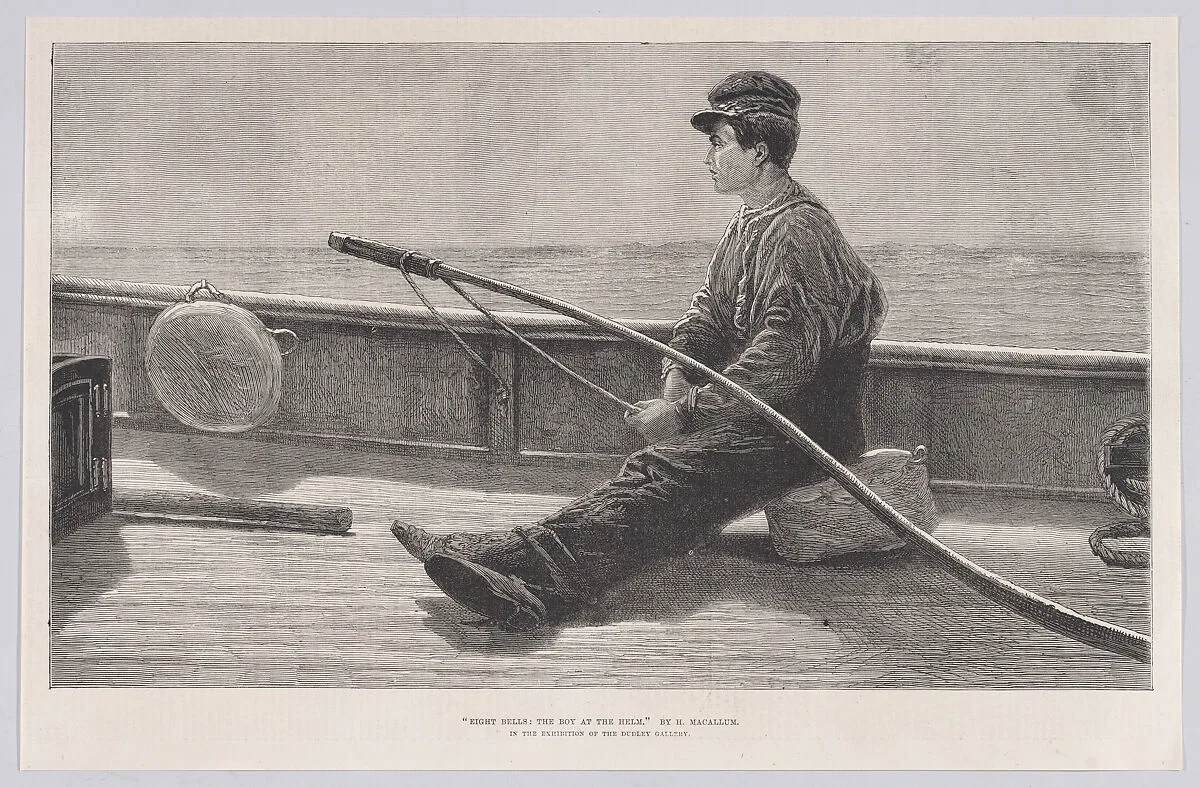 Eight Bells: The Boy at the Helm, from "Illustrated London News" — Hamilton Macallum