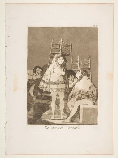 Plate 26 from "Los Caprichos": They've already got a seat (Ya tienen asiento)