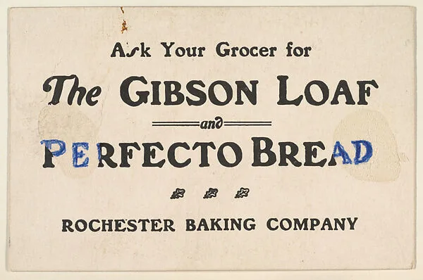 Verso of bakery card from the Stamps and Mail Carriers of All Nations series (D73), issued by the Rochester Baking Company — Rochester Baking Company