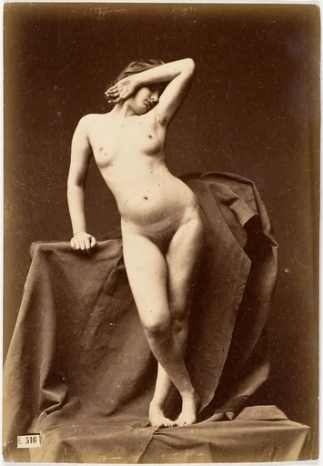 [Young Woman, Nude, From the Front with Hand Over Face]