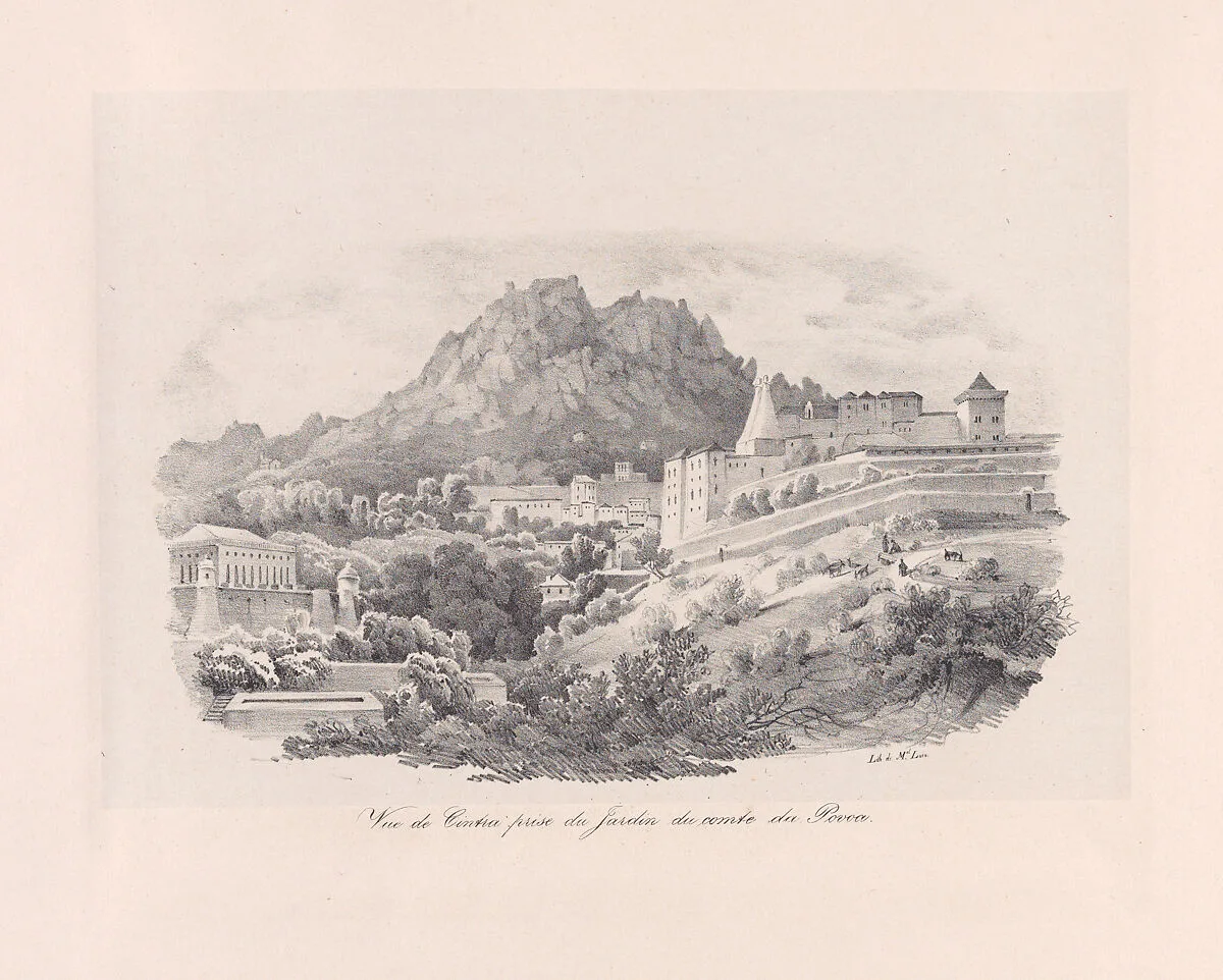 View of the Sintra from the garden of the Comte de Povoa, National Palace in the background — Clementine de Brelaz|Manuel Luis