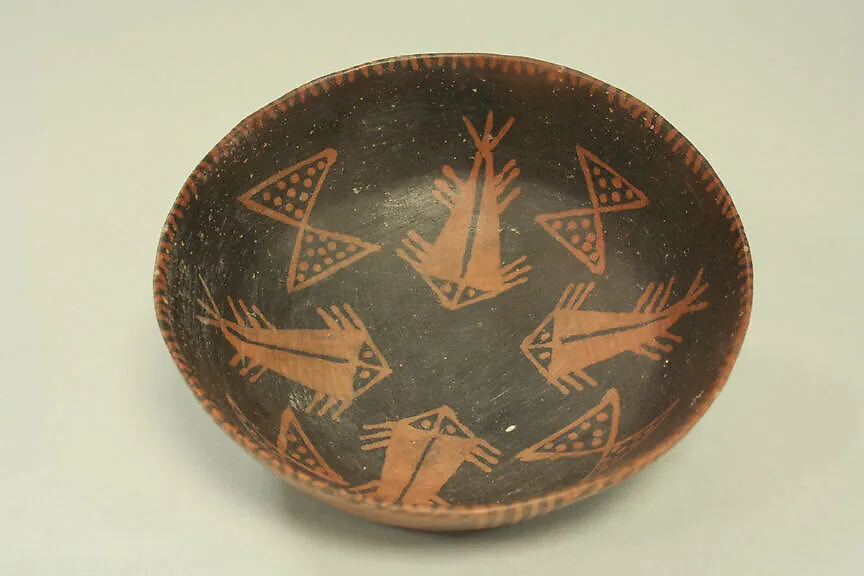 Orangeware Bowl with Fish Motif — Unknown