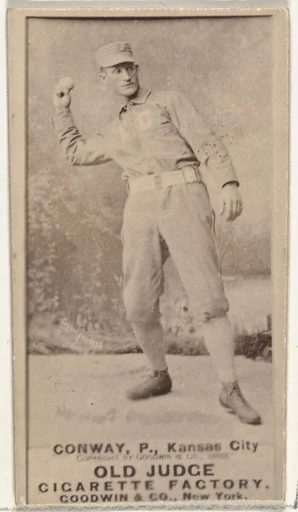 James P. "Jim" Conway, Pitcher, Kansas City Cowboys, from the Old Judge series (N172) for Old Judge Cigarettes
