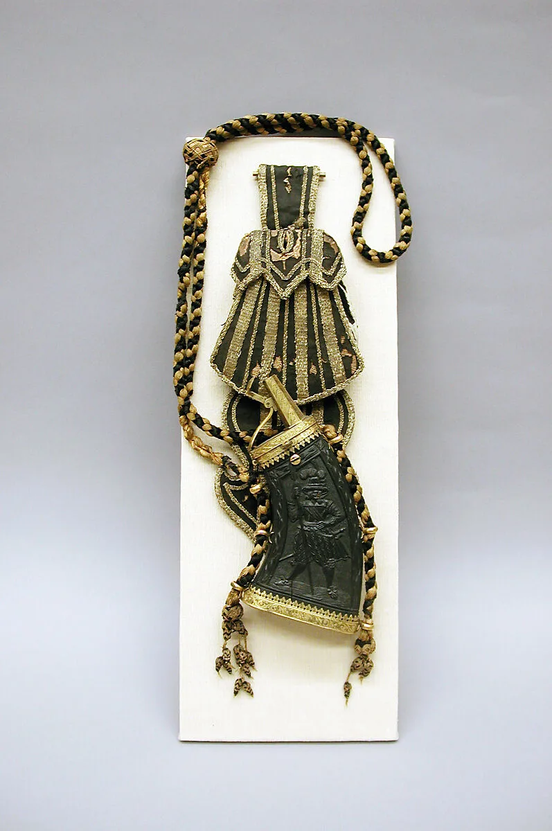 Belt Carrier with Powder Flask and Pouch for Chargers — Unknown