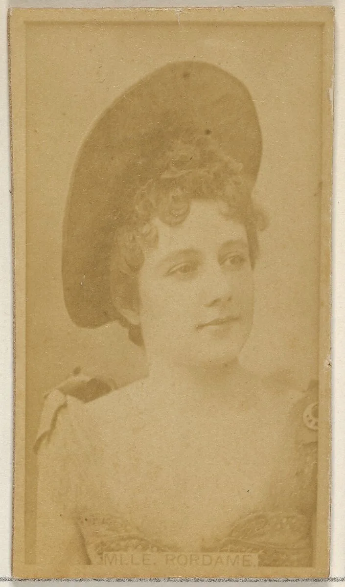 Mlle. Rordame, from the Actors and Actresses series (N45, Type 8) for Virginia Brights Cigarettes — Allen & Ginter