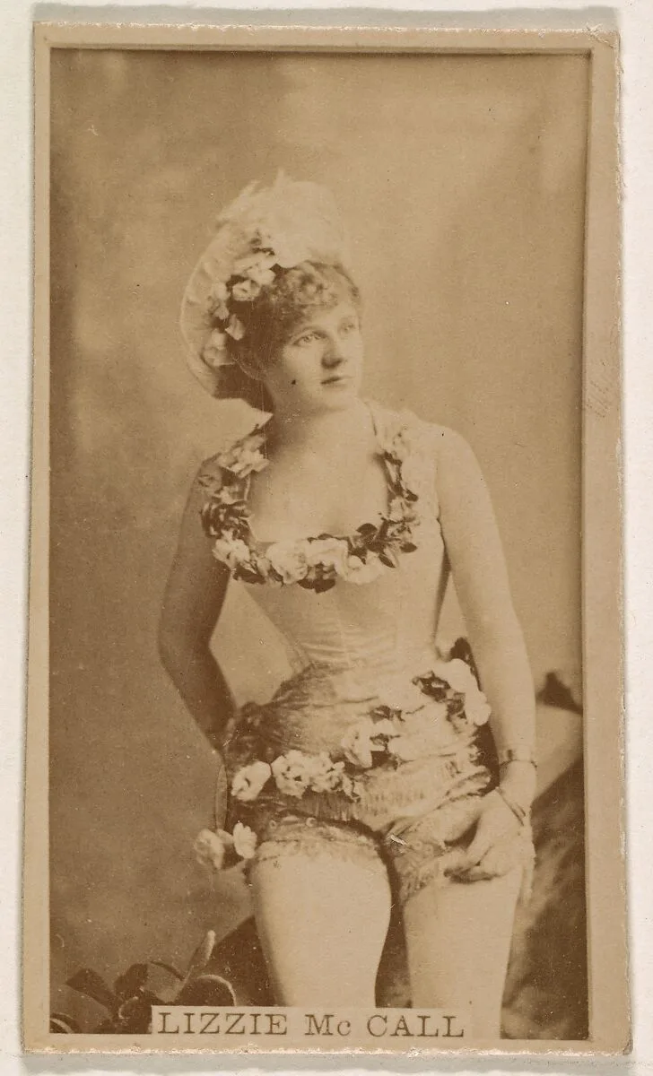 Lizzie McCall, from the Actresses series (N245) issued by Kinney Brothers to promote Sweet Caporal Cigarettes — Kinney Brothers Tobacco Company