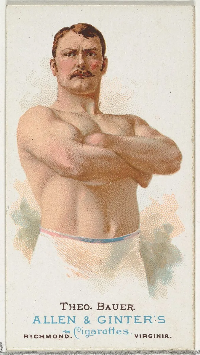 Theodore Bauer, Wrestler, from World's Champions, Series 1 (N28) for Allen & Ginter Cigarettes — Lindner, Eddy & Claus|Allen & Ginter