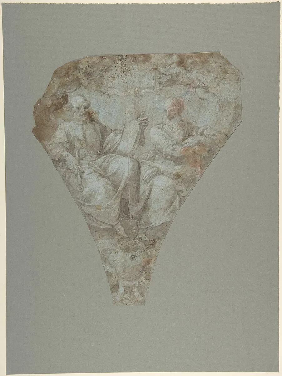 Study for a Pendentive: Figures of Saint Peter and Saint Paul — Belisario Corenzio