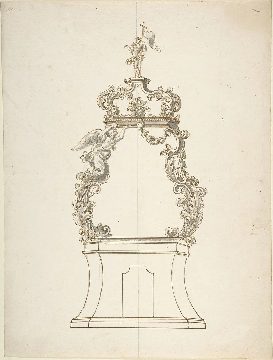 Design for a Monstrance — Anonymous, Italian, Bolognese 18th century artist
