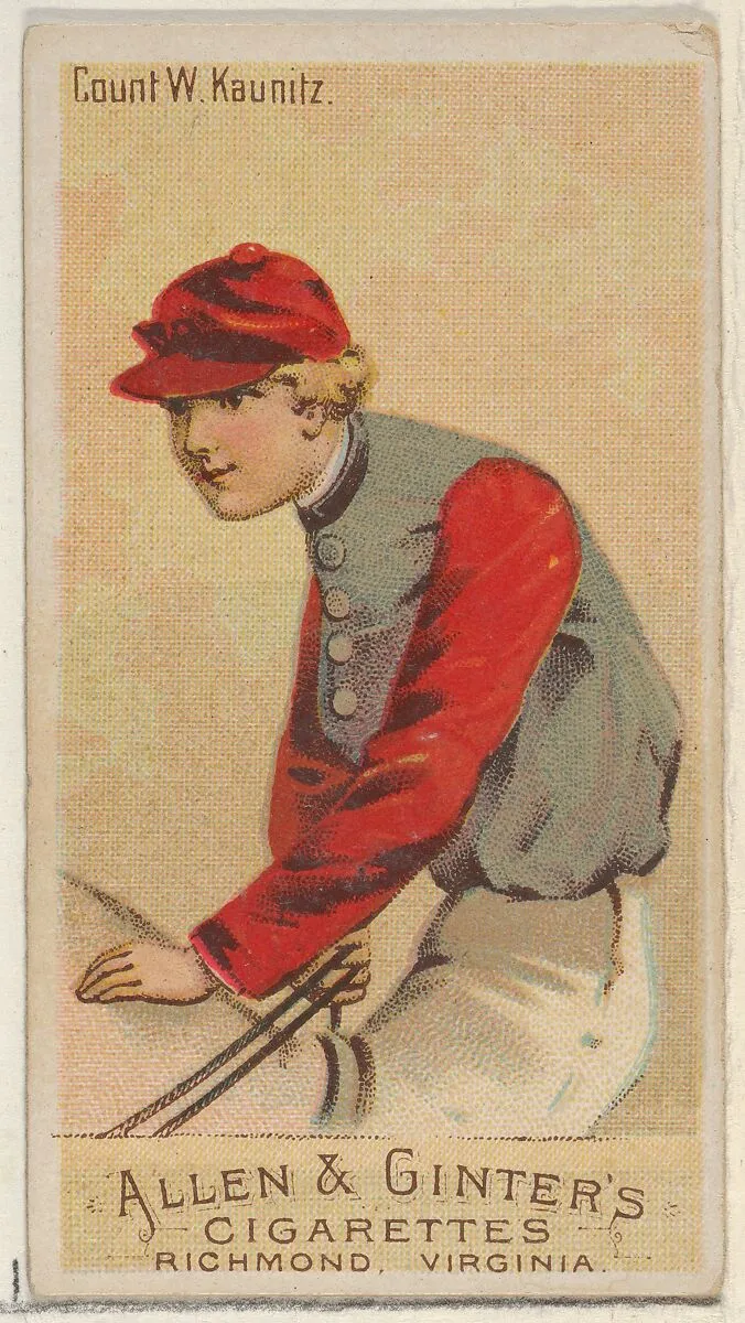 Count W. Kaunitz, from the Racing Colors of the World series (N22a) for Allen & Ginter Cigarettes — Allen & Ginter
