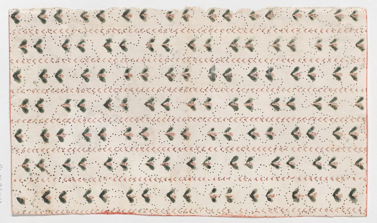 Sheet with overall dot and floral pattern — Anonymous