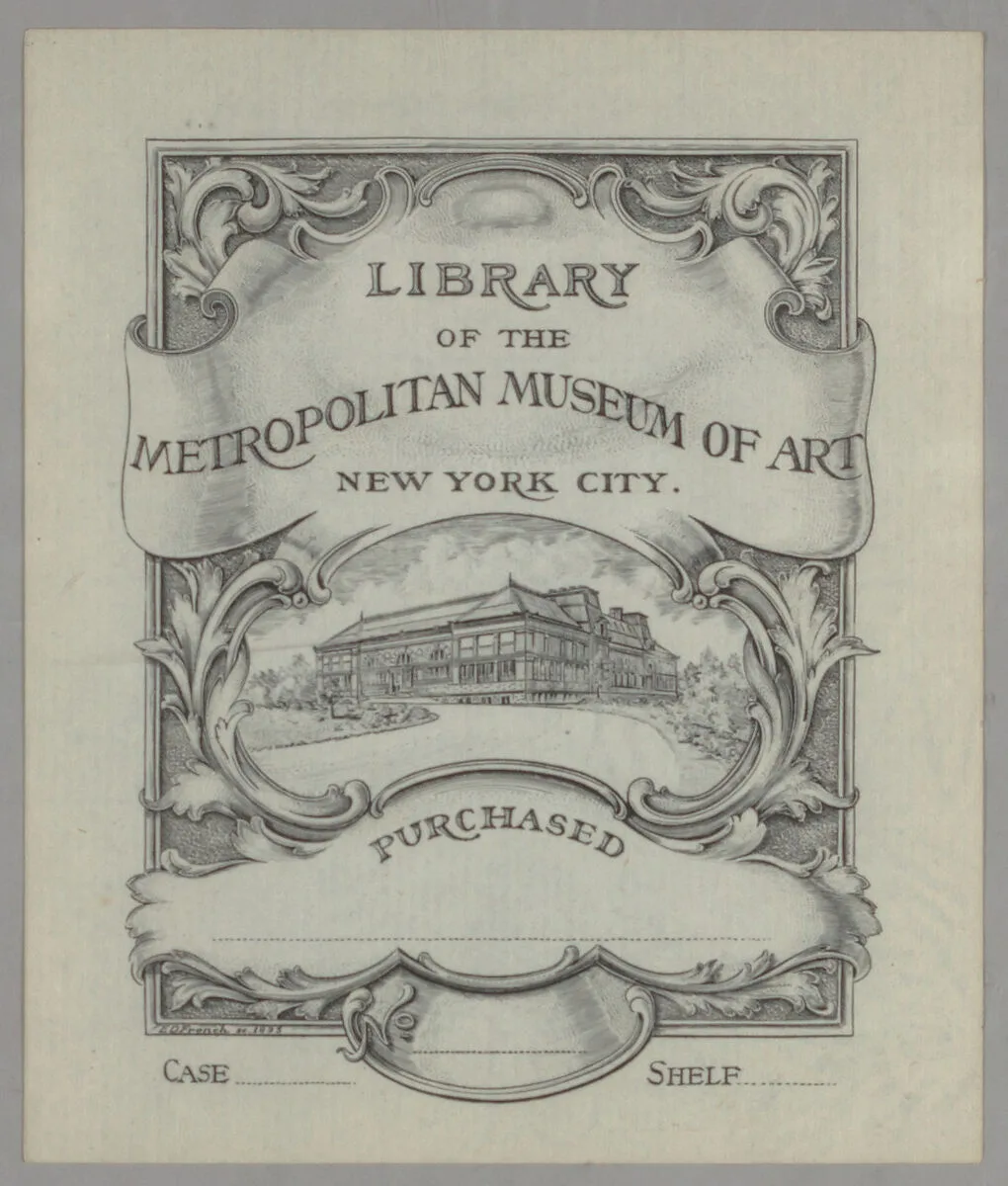 Library of the Metropolitan Museum of Art bookplate — Edwin Davis French