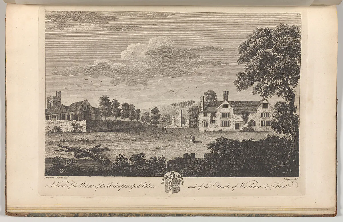 A View of the Ruins of the Archiepiscopal Palace and of the Church of Wrotham in Kent, from Edward Hasted's, The History and Topographical Survey of the County of Kent, vols. 1-3 — Eleanora Johnson|John Bayly