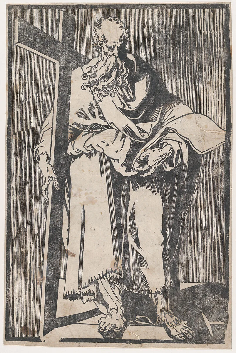 Saint Philip standing holding a book and a cross — Domenico Beccafumi|Giuseppe Scolari