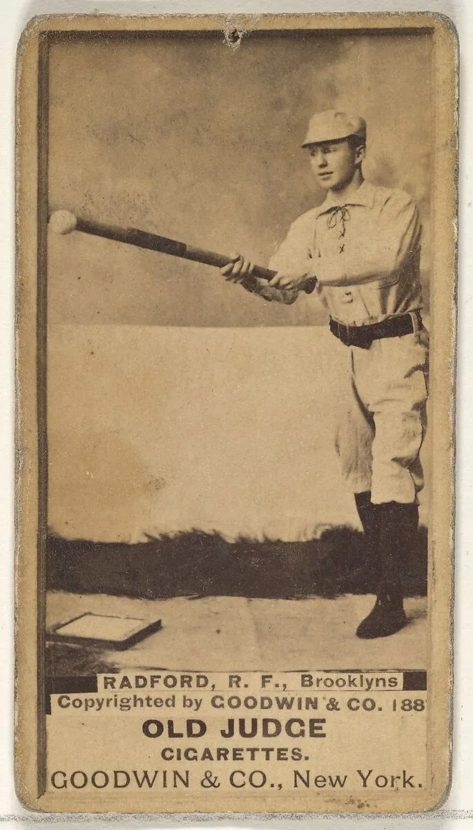 Radford, Right Field, Brooklyn Bridegrooms, from the Old Judge series (N172) for Old Judge Cigarettes — Goodwin & Company