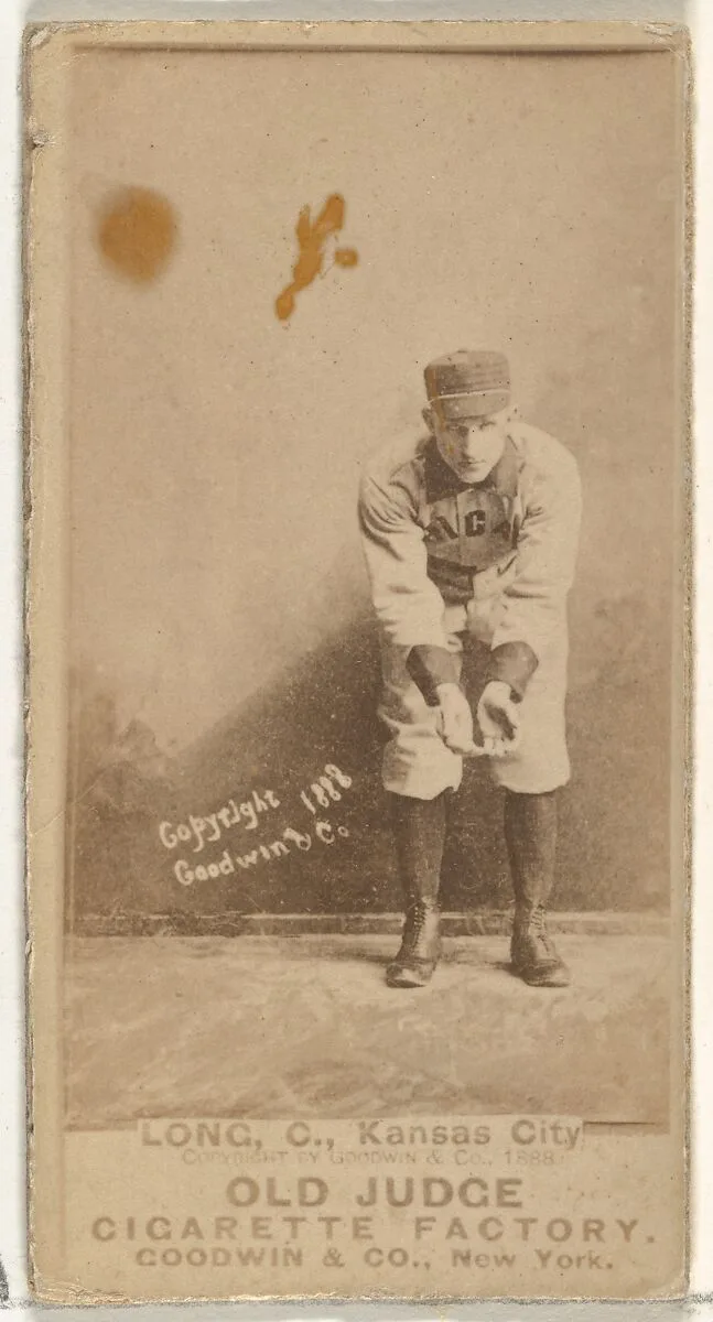Herman C. Long, Catcher, Kansas City Cowboys, from the Old Judge series (N172) for Old Judge Cigarettes — Goodwin & Company