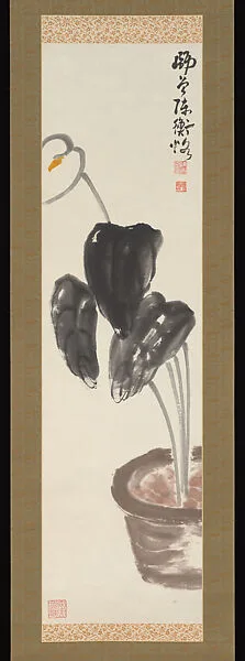 清/現代 陳衡恪 馬蹄蓮圖 軸|Spathyphyllum — Chen Hengke