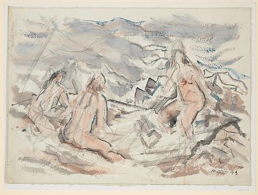 Bathers on Rocks
