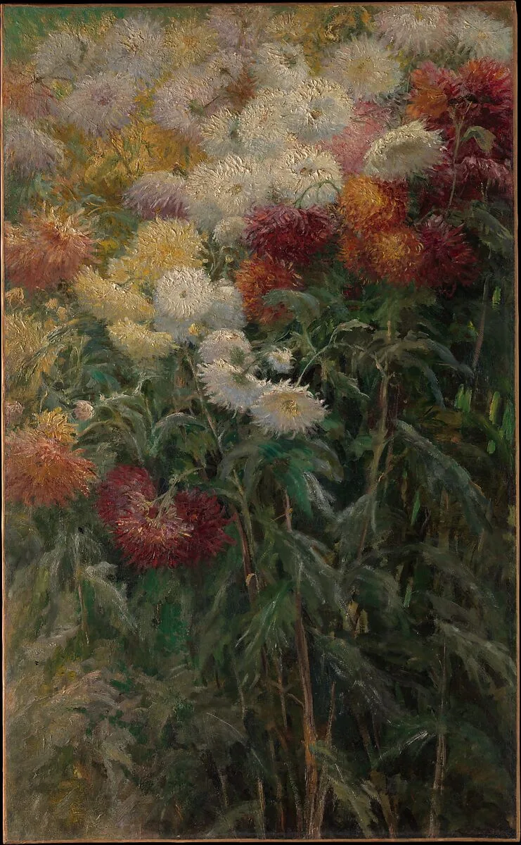 Chrysanthemums in the Garden at Petit-Gennevilliers — Gustave Caillebotte