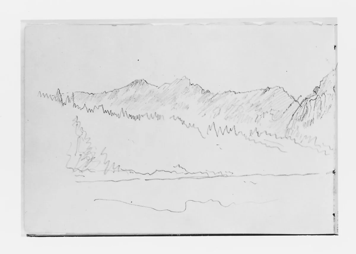 Landscape with Mountains (from Sketchbook X) — William Trost Richards