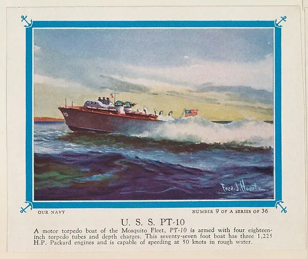No. 9, U. S. S. PT-10, collector card from the Our Navy series (D62), issued by the Kelley Baking Company — Kelley Baking Company
