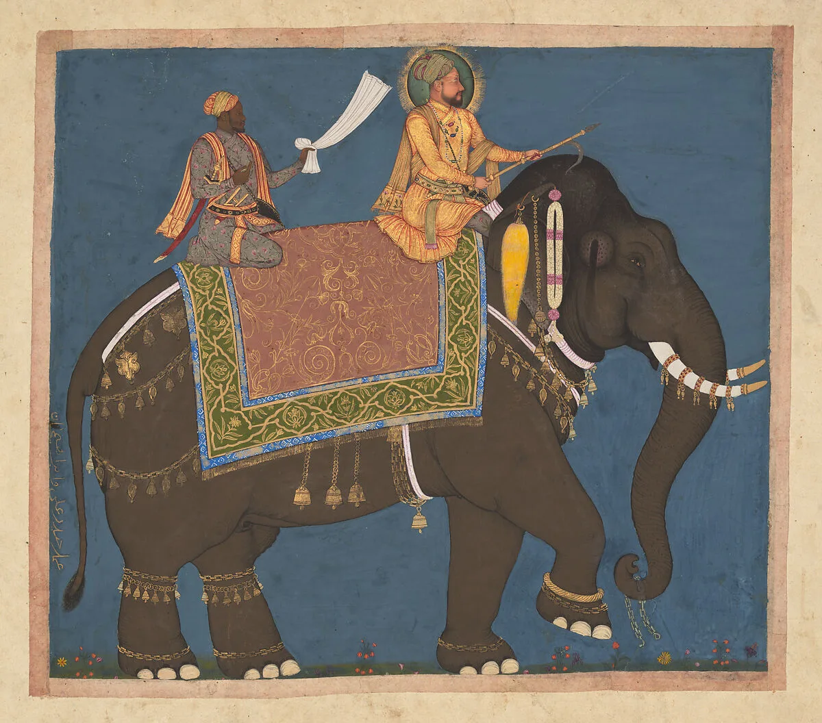 Sultan Muhammad 'Adil Shah and Ikhlas Khan Riding an Elephant — Haidar 'Ali|Ibrahim Khan