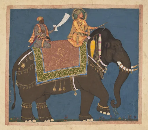 Sultan Muhammad 'Adil Shah and Ikhlas Khan Riding an Elephant