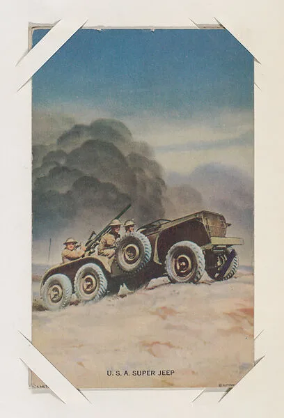 U. S. A. Super Jeep from Military cards series (W615) — International Mutoscope Reel Company