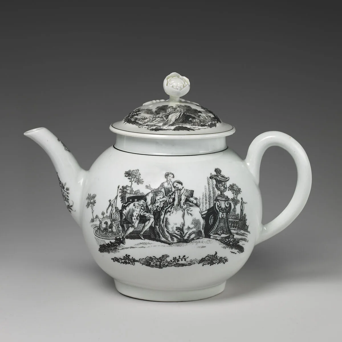 Teapot with L’amour — Worcester factory|Robert Hancock