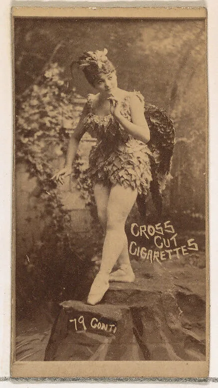 Card Number 79, Conti, from the Actors and Actresses series (N145-1) issued by Duke Sons & Co. to promote Cross Cut Cigarettes — W. Duke, Sons & Co.