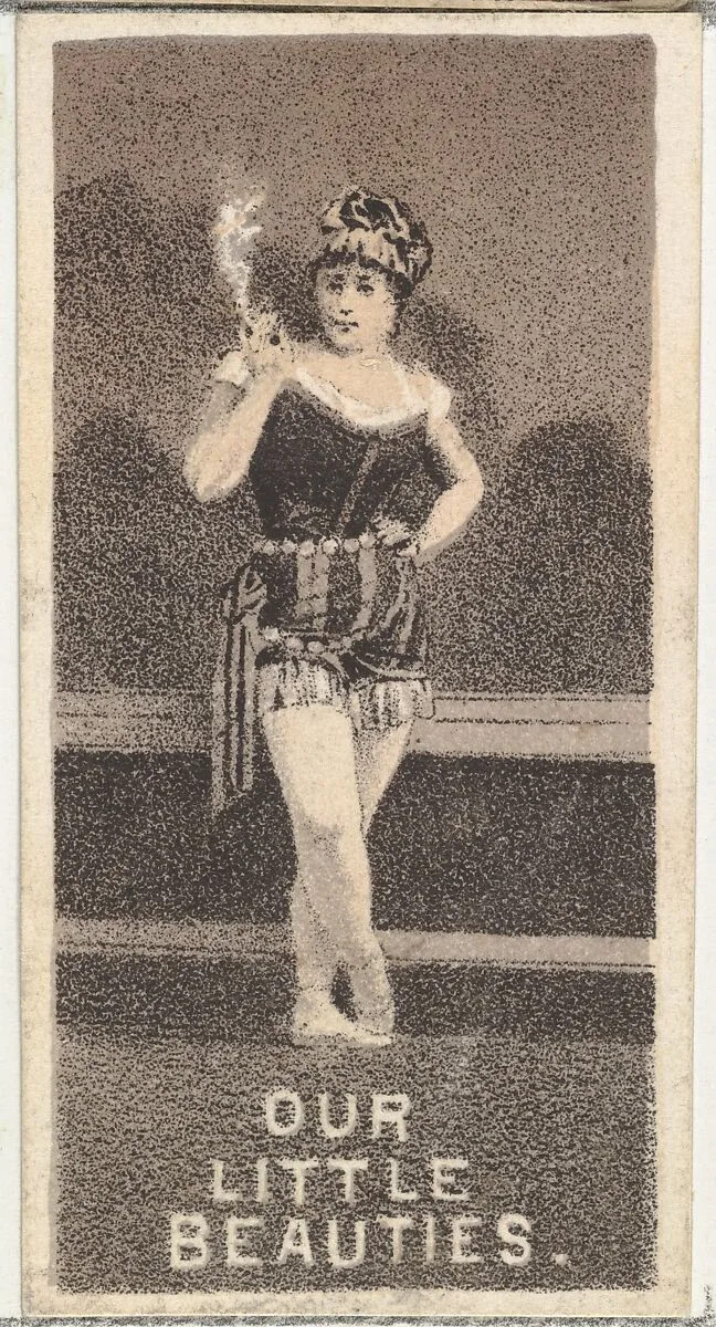 From the Actresses series (N57) promoting Our Little Beauties Cigarettes for Allen & Ginter brand tobacco products — Allen & Ginter|A. Hoen & Co.