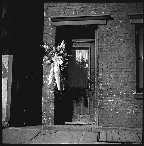[Mourning Wreath, Doorway, Avenue C, New York City]