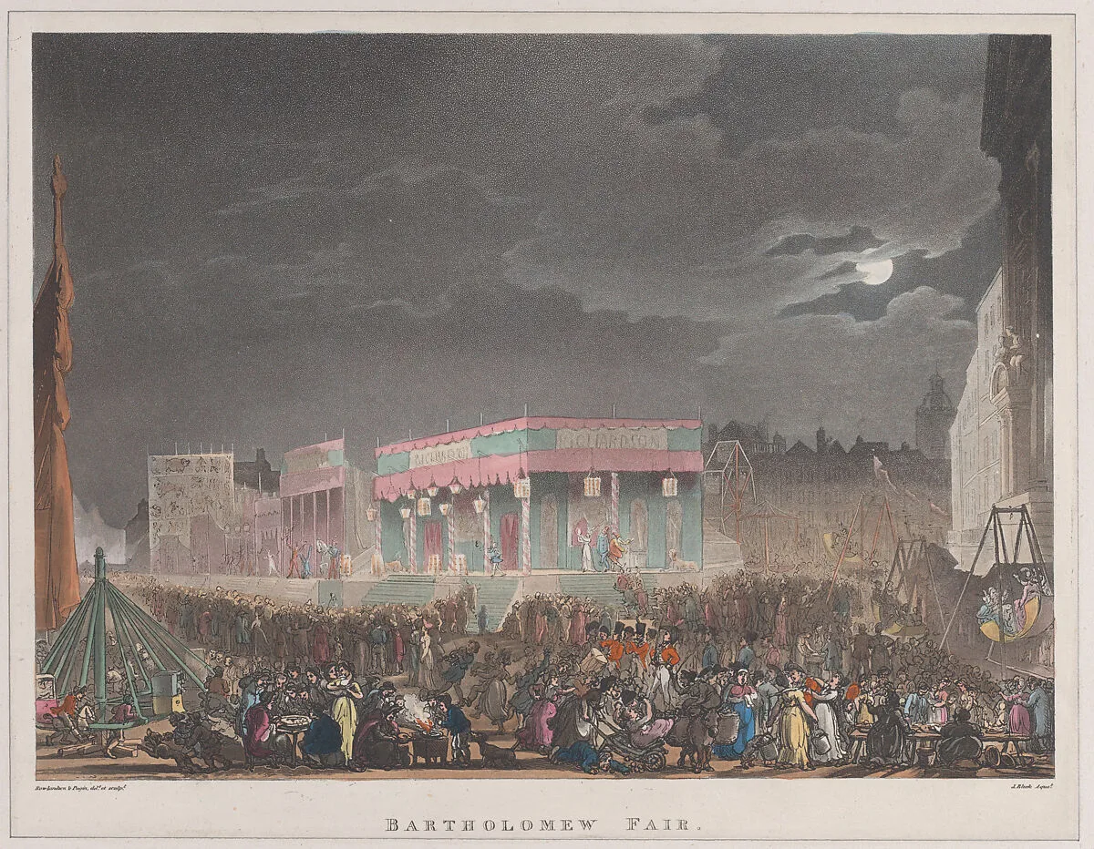 Bartholomew Fair — Rudolph Ackermann, London|John Bluck|Auguste Charles Pugin|Thomas Rowlandson