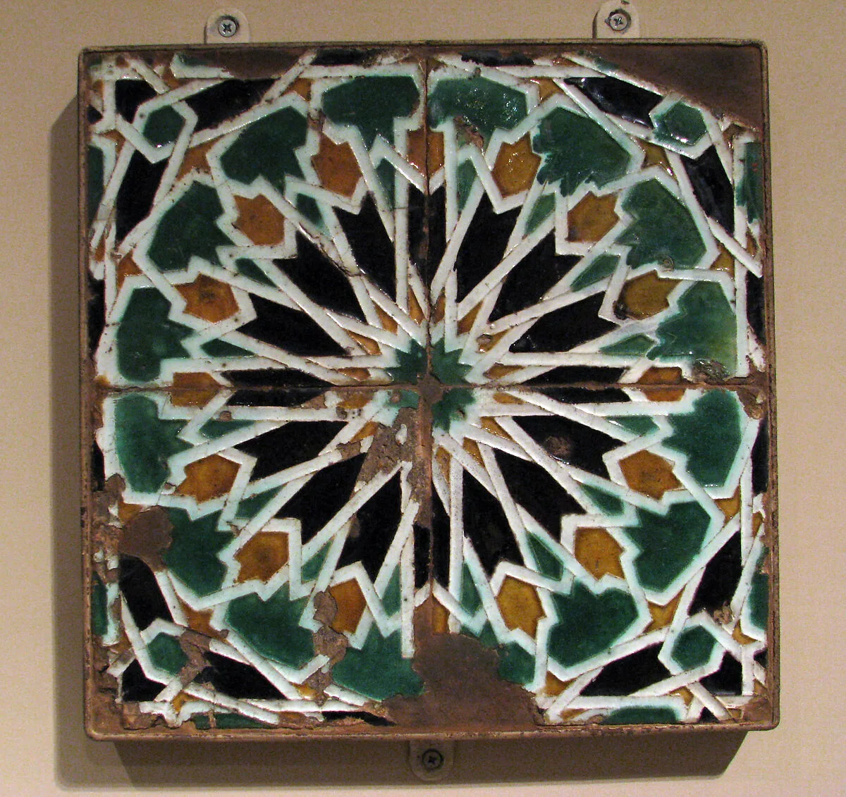 Panel of 4 cuenca tiles — Unknown