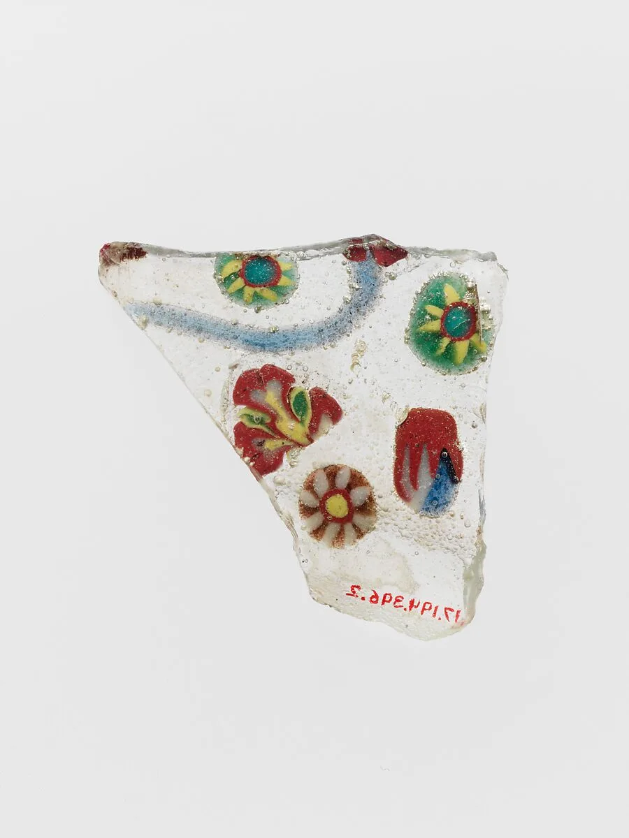 Glass mosaic fragment — Unknown