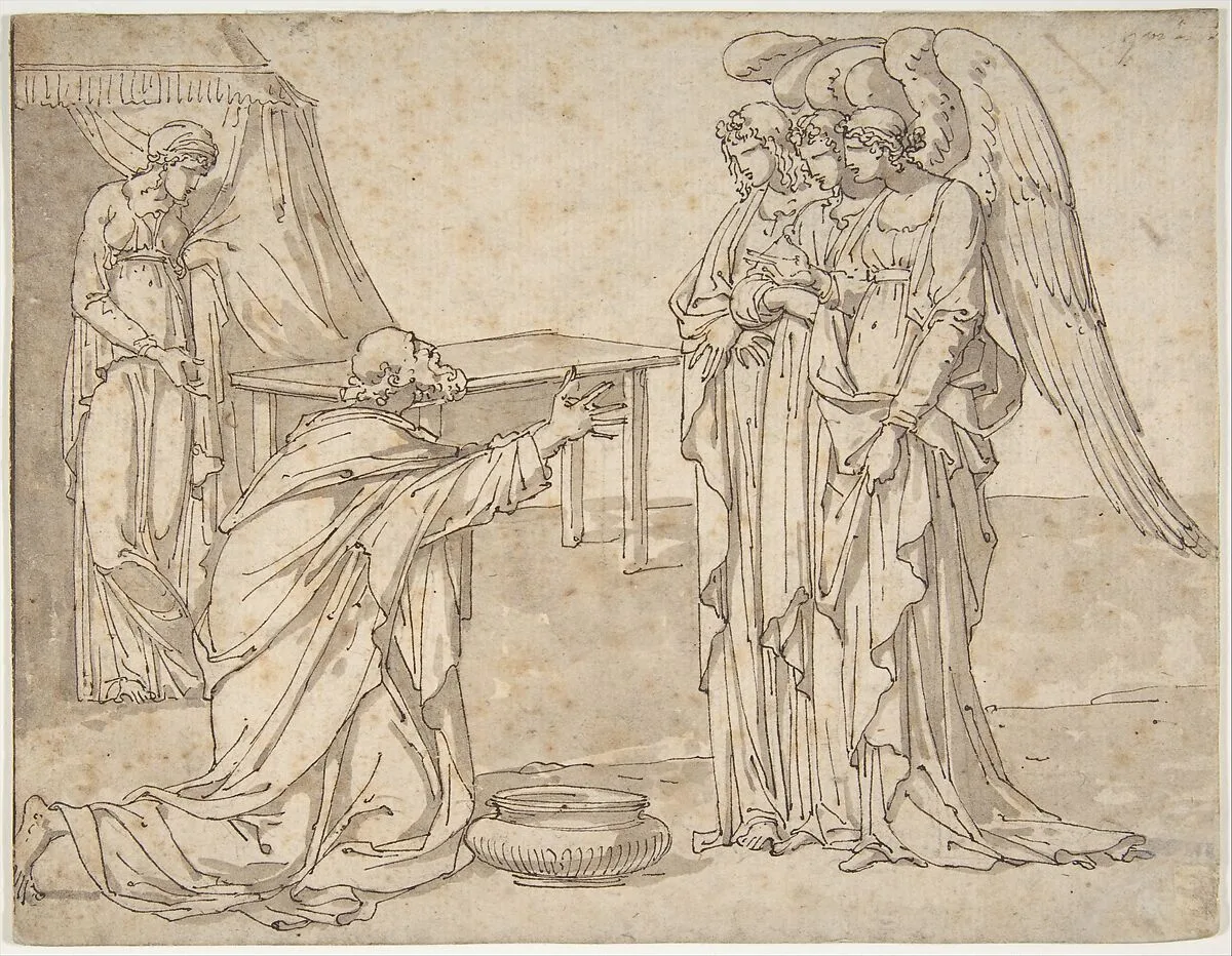 Three Angels Visiting Abraham — Charles Meynier|Anonymous, German, 19th century