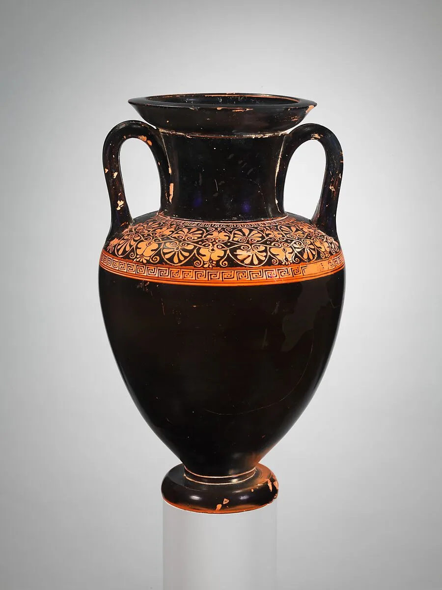Terracotta Nolan neck-amphora (jar) — Group of the Floral Nolans