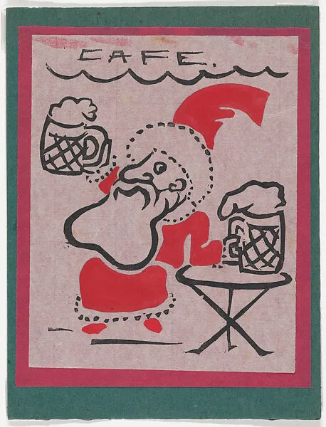 A Christmas Card showing Santa Claus in Paris — Jean Charlot|Zohmah Day