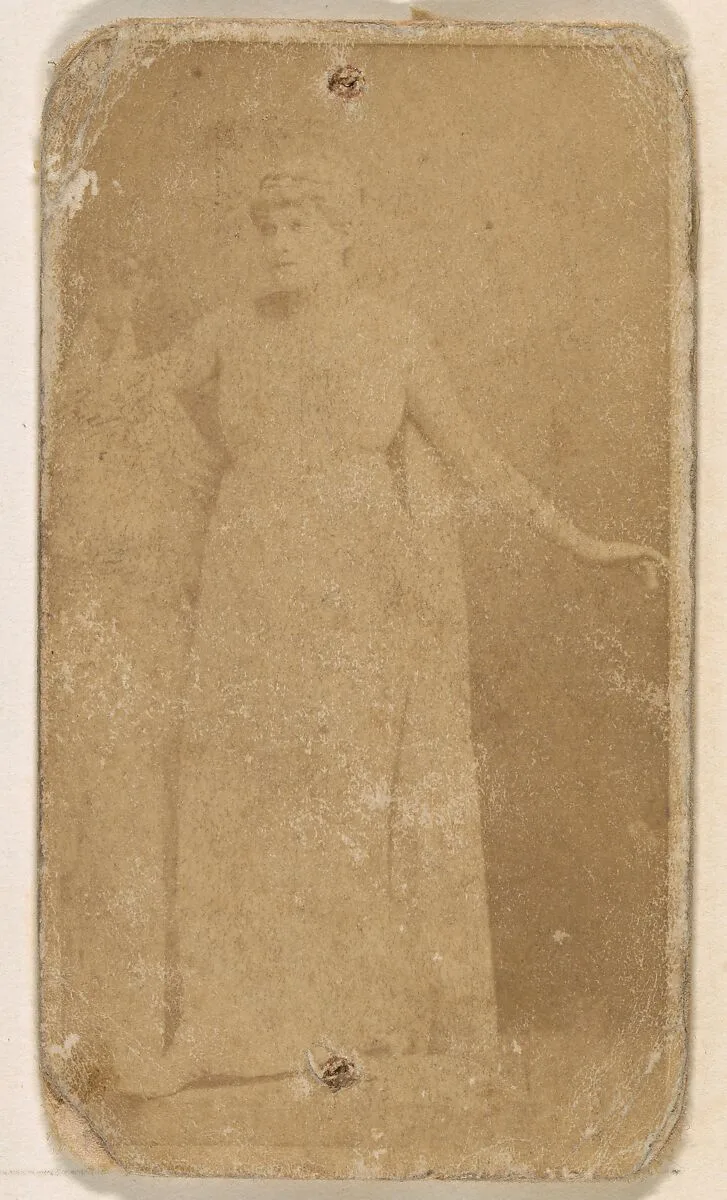 Standing actress in long pale gown, from the Actresses series (N245) issued by Kinney Brothers to promote Sweet Caporal Cigarettes — Kinney Brothers Tobacco Company