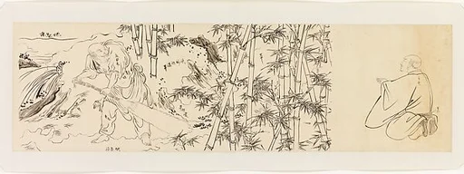 現代 謝稚柳 臨梁楷八高僧圖 鏡片|Bodhidharma and Luohans, after Liang Kai's "Eight Eminent Monks"