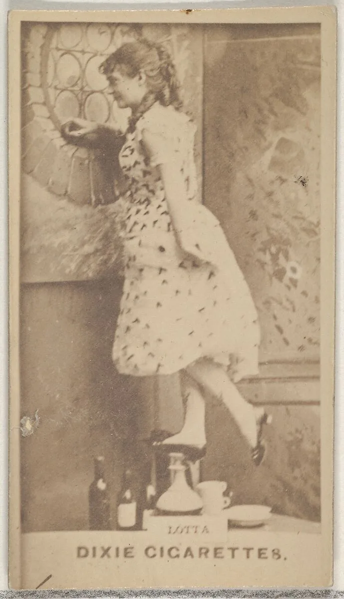 Lotta, from the Actors and Actresses series (N45, Type 7) for Dixie Cigarettes — Allen & Ginter