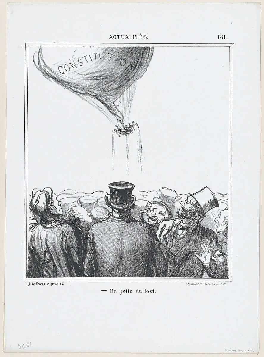 Away with the ballast!, from 'News of the day,' published in "Le Charivari" — Honoré Daumier|Walter Frères|Arnaud de Vresse