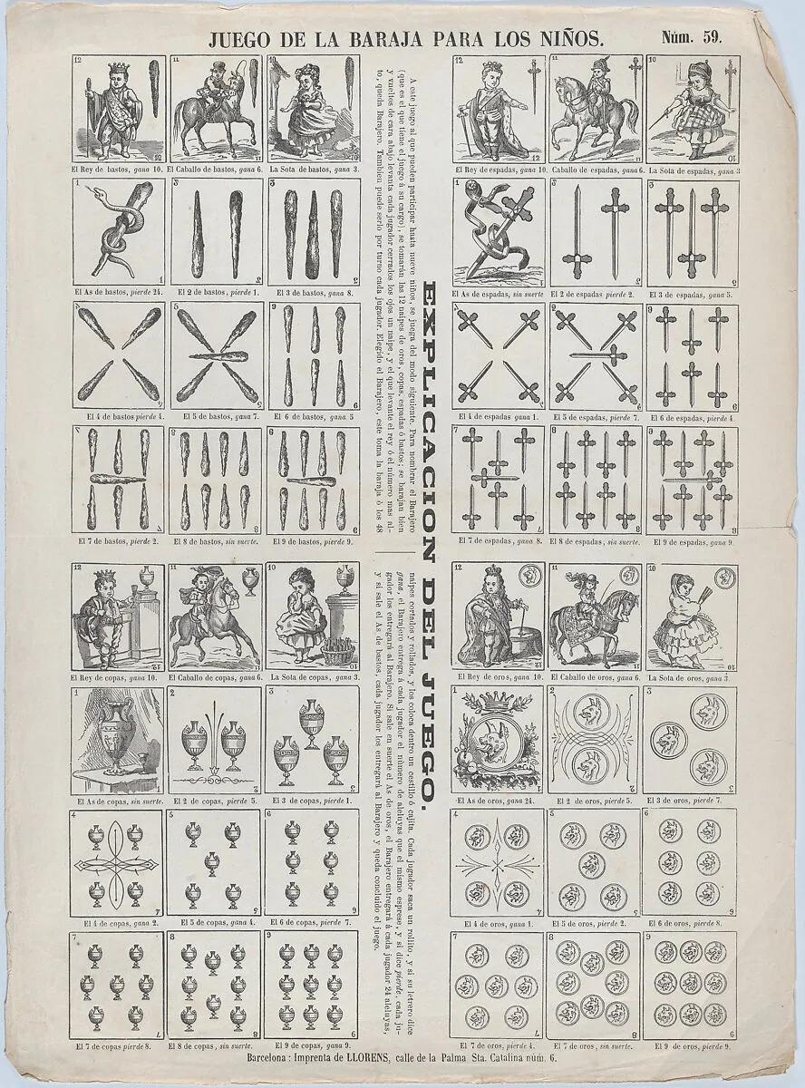 Sheet of playing cards for children — Juan Llorens