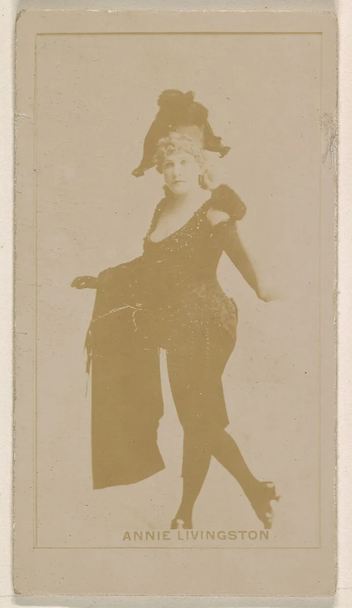 Annie Livingston, from the Actresses series (N245) issued by Kinney Brothers to promote Sweet Caporal Cigarettes — Kinney Brothers Tobacco Company