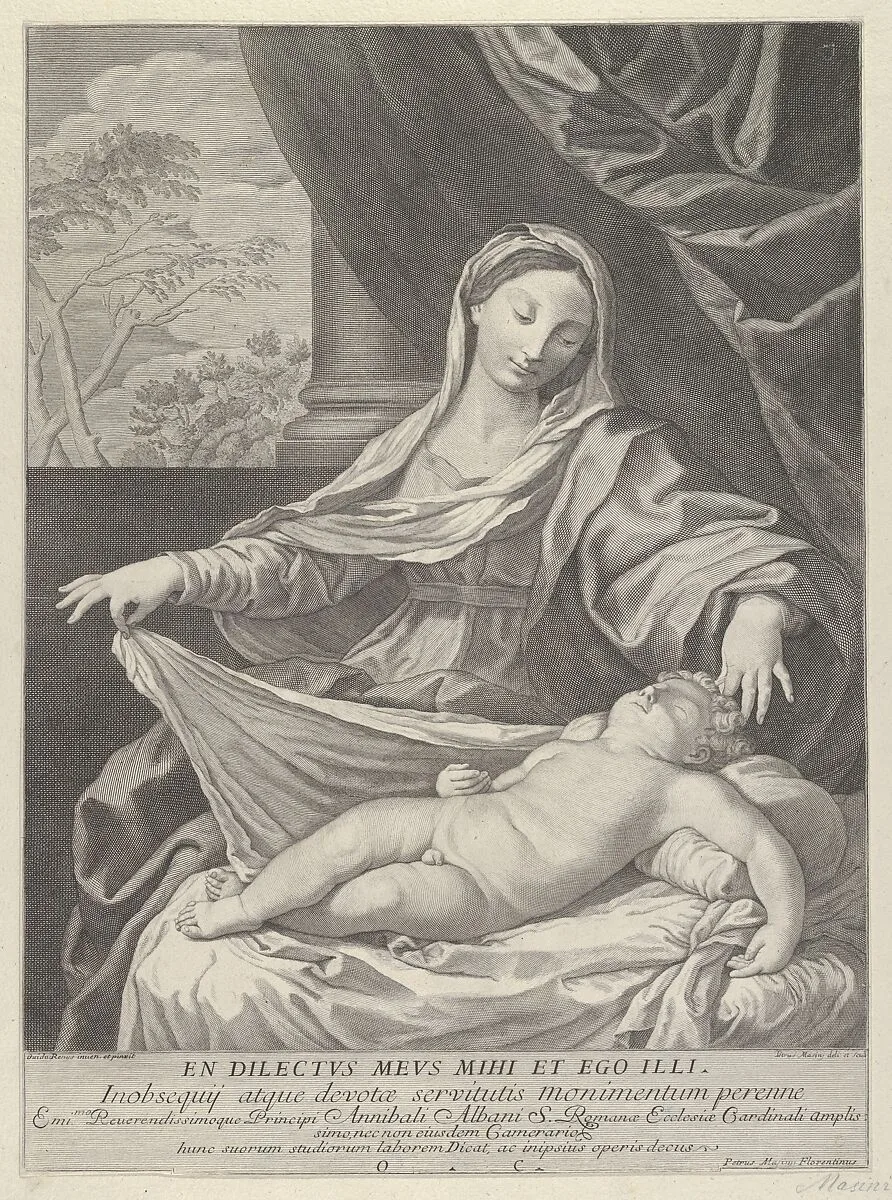 The Virgin holding a cloth above the sleeping infant Christ, after Reni — Guido Reni|Pietro Masini