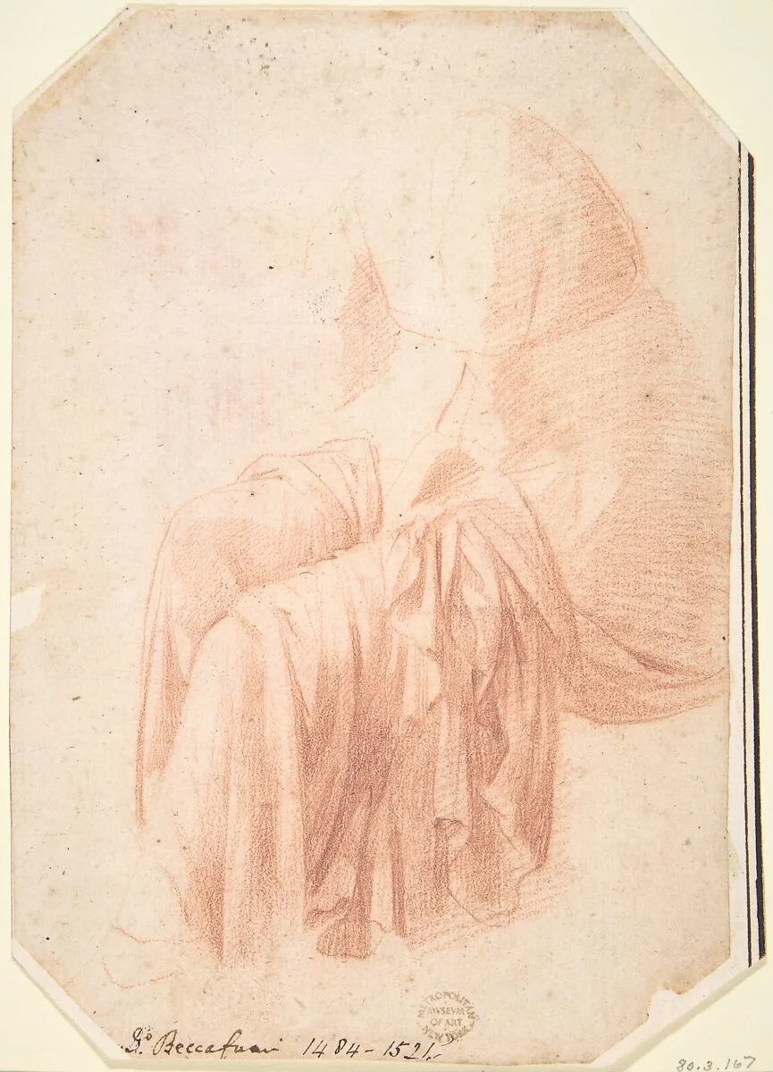 Study of Drapery (Probably After the Antique) — Domenico Beccafumi