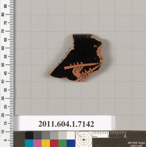 Terracotta rim fragment of a kylix (drinking cup)