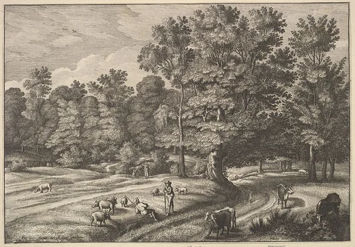 Pigherder and Cowherd Conversing in a Clearing