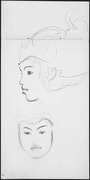 Head of a Javanese Dancer (from Sketchbook of Javanese Dancers) — John Singer Sargent